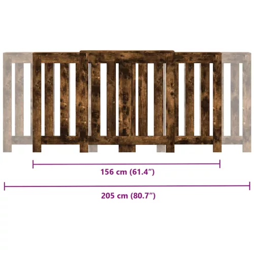  füstös tölgy színű szerelt fa radiátorburkolat 205x21,5x83,5 cm