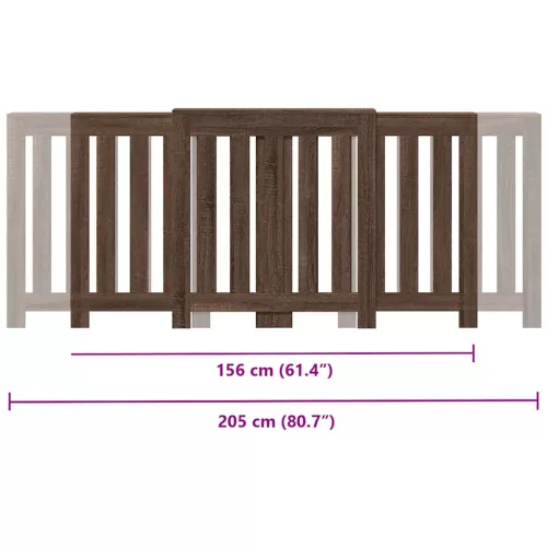  barna tölgyszínű szerelt fa radiátorburkolat 205x21,5x83,5 cm