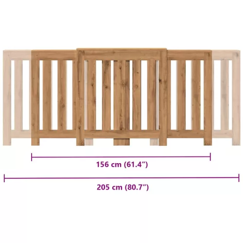  kézműves tölgy szerelt fa radiátorburkolat 205 x 21,5 x 83,5 cm