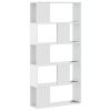  5-szintes fehér szerelt fa könyvespolc 80,5 x 23,5 x 162,5 cm