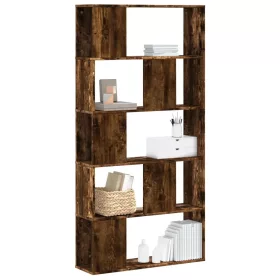    5 szintes füstös tölgy színű fa könyvespolc 80,5x23,5x162,5 cm