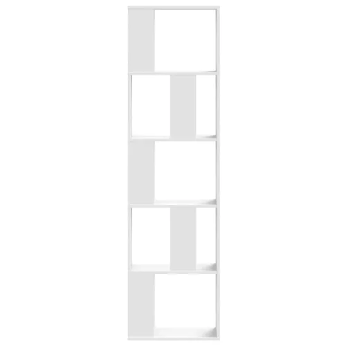  5 szintes fehér szerelt fa könyvespolc 45 x 23,5 x 162,5 cm