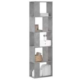    5 szintes betonszürke szerelt fa könyvespolc 45x23,5x162,5 cm
