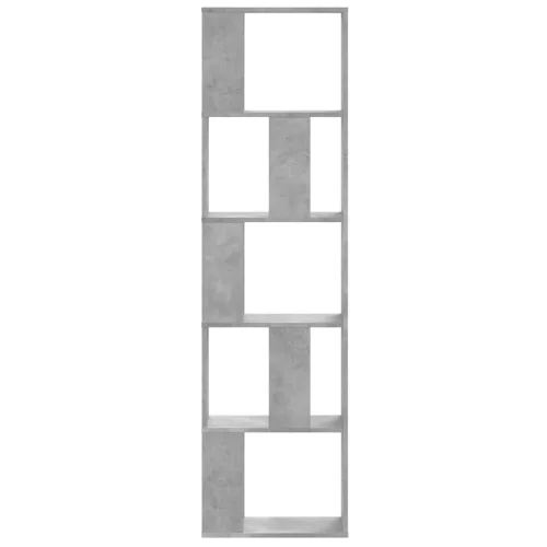  5 szintes betonszürke szerelt fa könyvespolc 45x23,5x162,5 cm