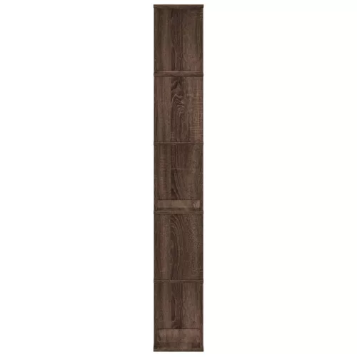  5 szintes barna tölgy szerelt fa könyvespolc 45x23,5x162,5 cm