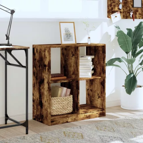  füstös tölgy színű szerelt fa könyvespolc 68,5 x 32 x 75 cm