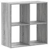 szürke sonoma színű szerelt fa könyvespolc 68,5 x 32 x 68,5 cm
