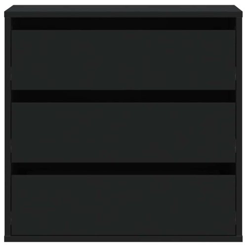  fekete szerelt fa fiókos sarokszekrény 60 x 41 x 58 cm