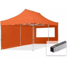   Professional összecsukható sátrak ECO 300 g/m2 ponyvával, alumínium szerkezettel, 2 oldalfallal - 3x6m narancssárga