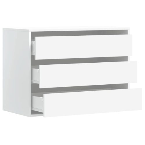  fehér szerelt fa fiókos sarokszekrény 80 x 41 x 58 cm