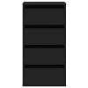  fekete szerelt fa fiókos sarokszekrény 40 x 41 x 76 cm