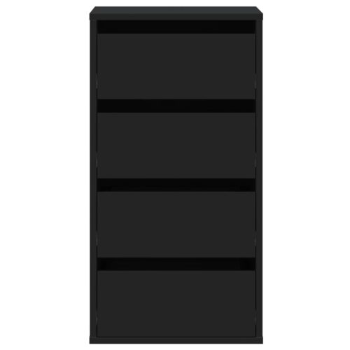  fekete szerelt fa fiókos sarokszekrény 40 x 41 x 76 cm