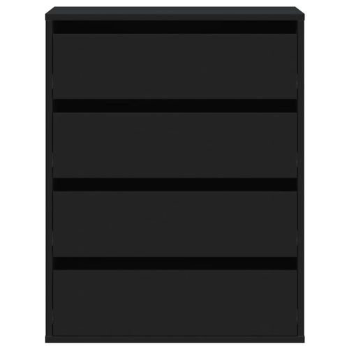  fekete szerelt fa fiókos sarokszekrény 60 x 41 x 76 cm