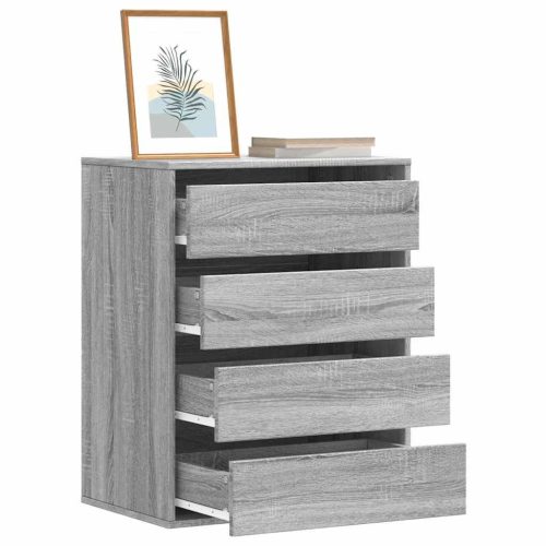  szürke sonoma színű szerelt fa fiókos sarokszekrény 60x41x76 cm