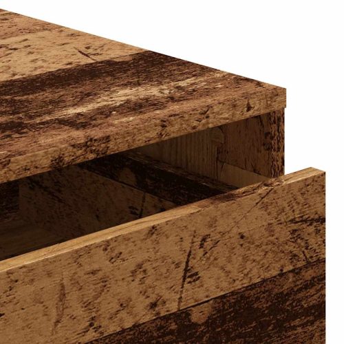  antik fa színű szerelt fa fiókos sarokszekrény 60 x 41 x 76 cm