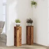  2 db antik fa színű szerelt fa növénytartó állvány 17x17x60 cm