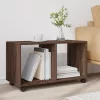  barna tölgy színű szerelt fa görgős szekrény 72 x 33 x 42,5 cm