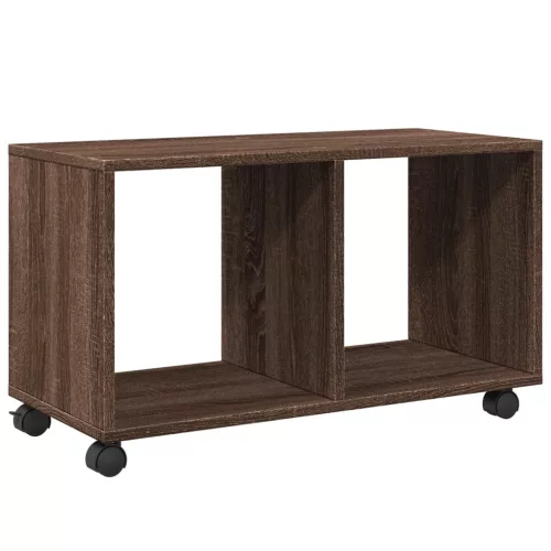  barna tölgy színű szerelt fa görgős szekrény 72 x 33 x 42,5 cm