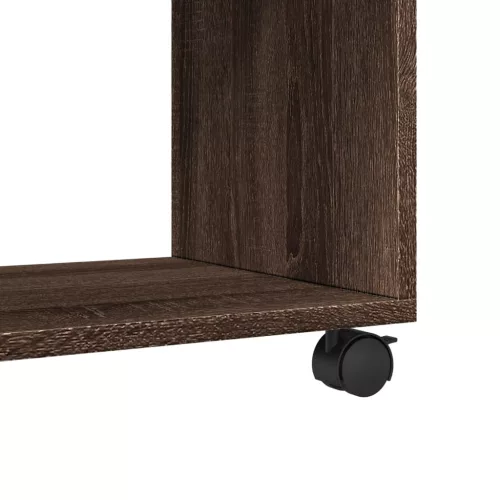  barna tölgy színű szerelt fa görgős szekrény 72 x 33 x 42,5 cm
