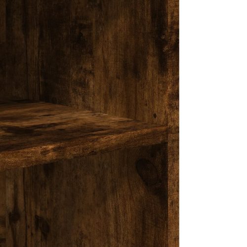  füstös tölgy színű szerelt fa kisasztal kerekekkel 55x60x78 cm