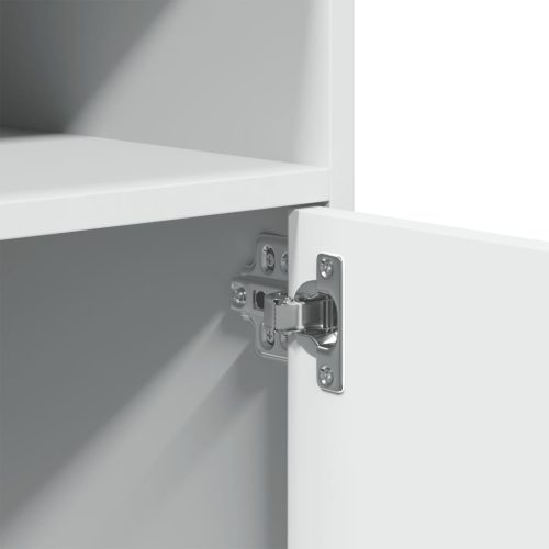  fehér szerelt fa kerekes szekrény 60 x 48 x 81 cm