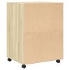  sonoma tölgy színű szerelt fa kerekes szekrény 60x48x81 cm