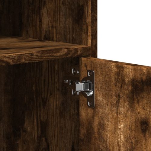  füstös tölgy színű szerelt fa kerekes szekrény 60 x 48 x 81 cm