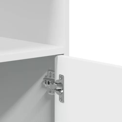  fehér szerelt fa kerekes szekrény 55 x 40 x 91 cm