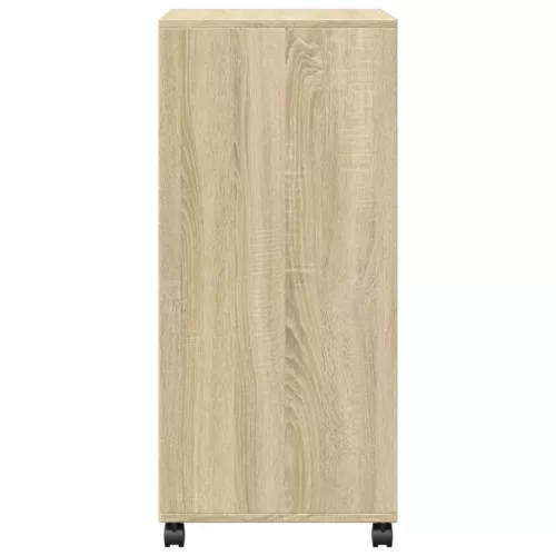  sonoma tölgy színű szerelt fa kerekes szekrény 55 x 40 x 91 cm