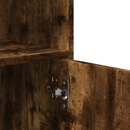  füstös tölgy színű szerelt fa kerekes szekrény 55 x 40 x 91 cm