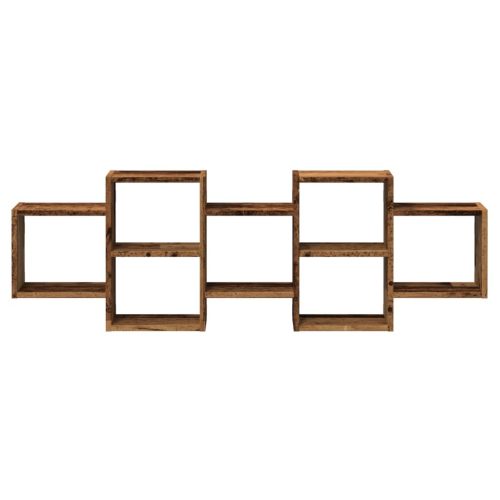  antik fa színű szerelt fa fali polc 129 x 18 x 42 cm