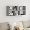  szürke sonoma színű szerelt fa fali polc 100 x 25 x 50 cm