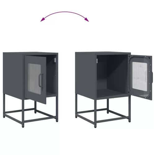  antracit hidegen hengerelt acél éjjeliszekrény 36x39x60,5 cm