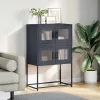  Highboard antracit 68x39x107 cm Acél