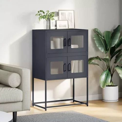  Highboard antracit 68x39x107 cm Acél