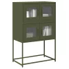  Highboard olívazöld 68x39x107 cm Acél