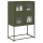  Highboard olívazöld 68x39x107 cm Acél