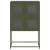  Highboard olívazöld 68x39x107 cm Acél