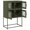  Highboard olívazöld 68x39x107 cm Acél