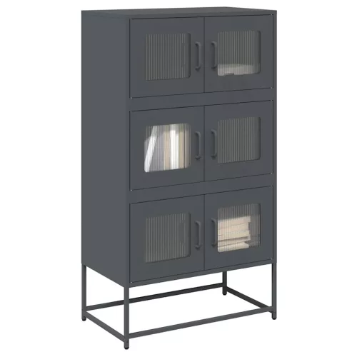  Highboard antracit 68x39x123 cm Acél