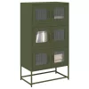  Highboard olívazöld 68x39x123 cm Acél