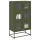  Highboard olívazöld 68x39x123 cm Acél