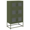  Highboard olívazöld 68x39x123 cm Acél