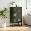  Highboard olívazöld 68x39x123 cm Acél