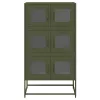  Highboard olívazöld 68x39x123 cm Acél