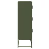  Highboard olívazöld 68x39x123 cm Acél