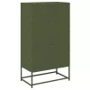  Highboard olívazöld 68x39x123 cm Acél