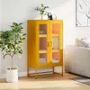  Highboard Mustársárga 68x39x123 cm Acél