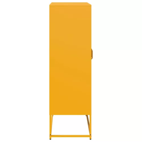  Highboard Mustársárga 68x39x123 cm Acél
