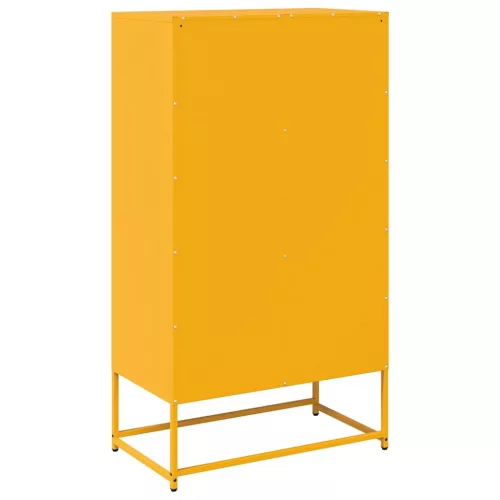  Highboard Mustársárga 68x39x123 cm Acél
